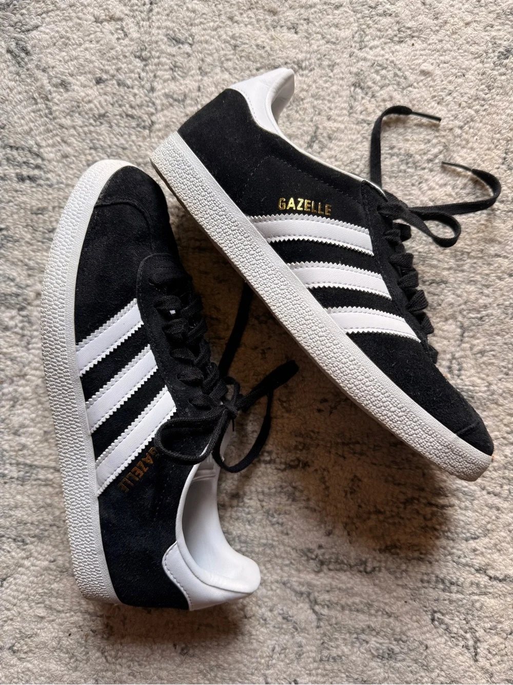 Adidas Black & White Gazelle Suede Sneakers Men's 7.0 = Women's 8.5